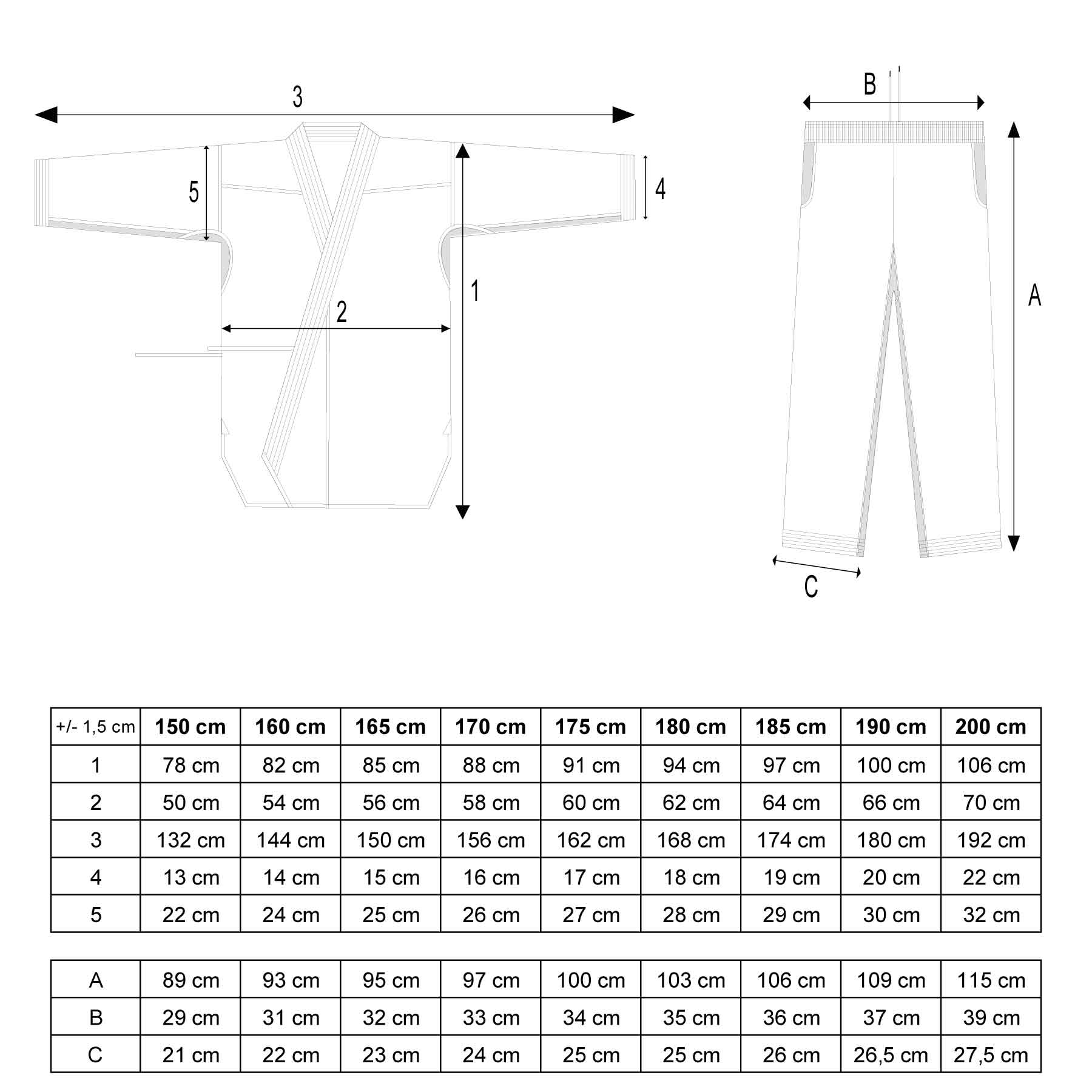 Karate Gi “Air Deluxe” -setti 2 takkia ja 1 housut
