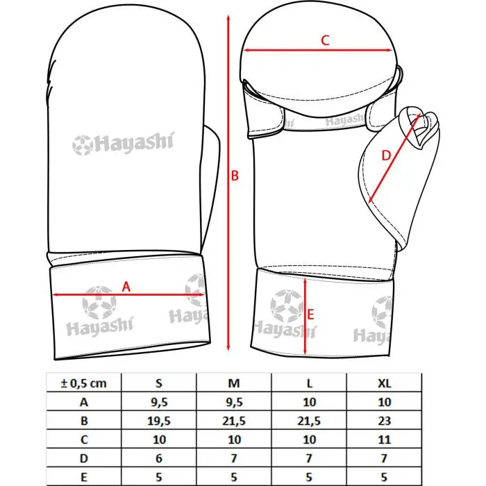 Karatehanskat TSUKI -peukalosuojalla (WKF)